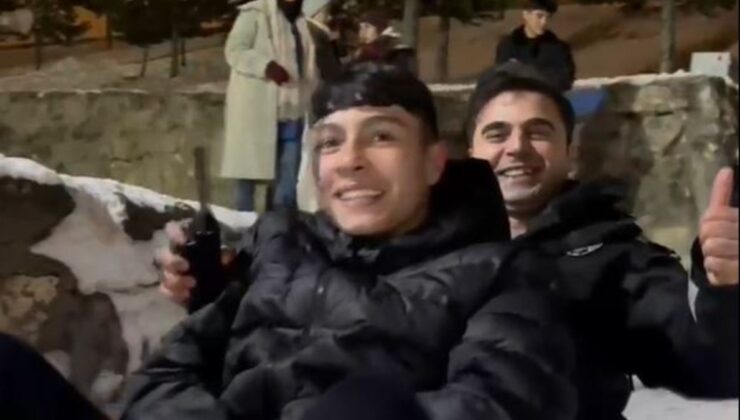 Kayseri’de polis ve çocukların eğlenceli anları