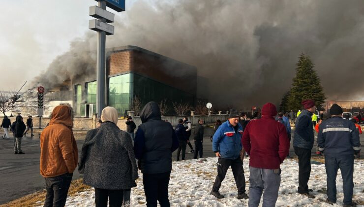 Kayseri’deki fabrika yangınına ait yeni görüntülere ulaşıldı