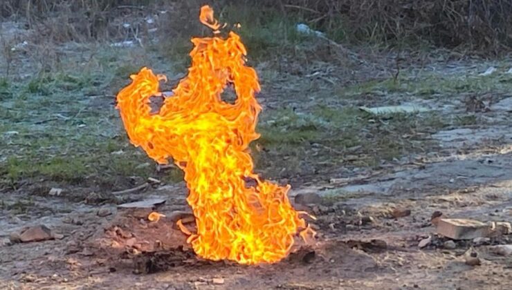 Kocaeli’deki metan gazı 8 gündür yanıyor