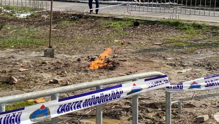 Kocaelinde’ki metan gazı 6 gündür yanmaya devam ediyor