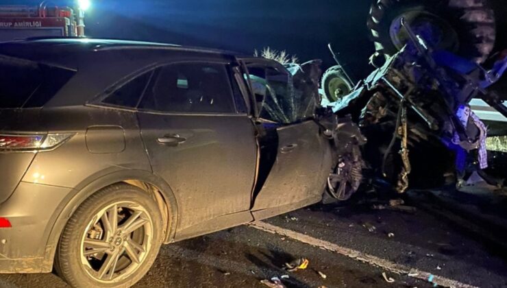 Mardin’deki kazada otomobil ile traktör çarpıştı