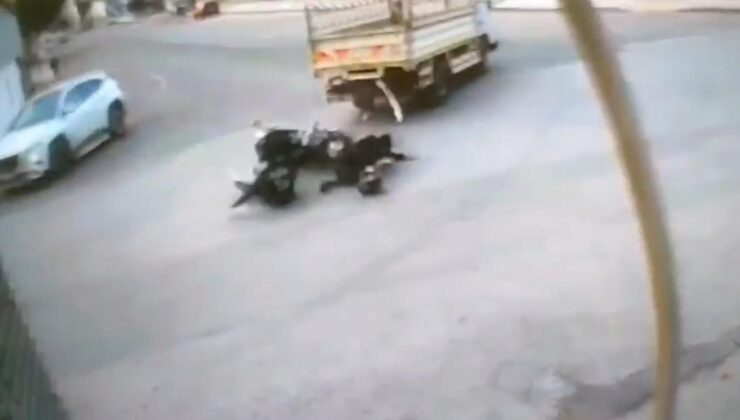 Mersin’de kamyonetin altında kalmaktan saniyelerle kurtuldular