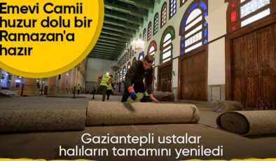 Suriye’deki Emevi Camisi’nin halıları Gaziantep’ten
