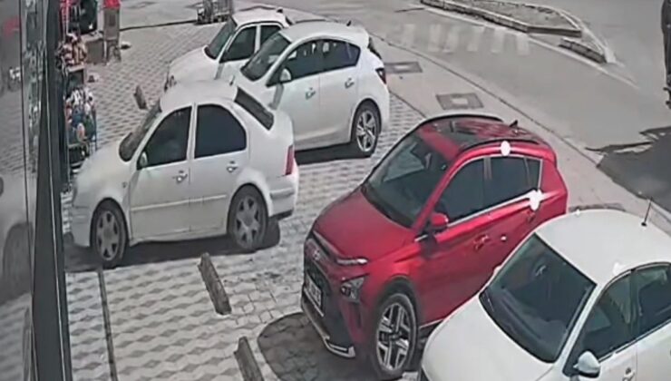 Aksaray’da fren yerine gaza basınca markete daldı