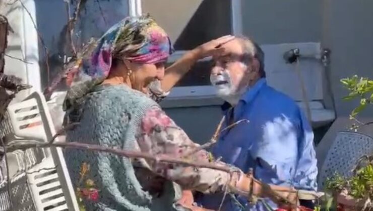 Antalya’da felçli kocasını tıraş etti: Kötü gününde de yanındayım