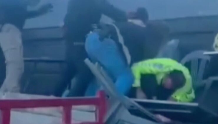 Aydın’da kavgayı ayıran polise saldırı anı kamerada