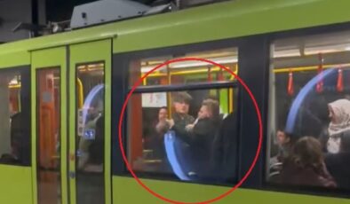 Bursa’da metroda yolcuya hareket