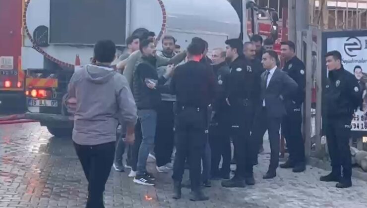 Bursa’da yangın yerinde güvenlik önlemi alan polise saldırı
