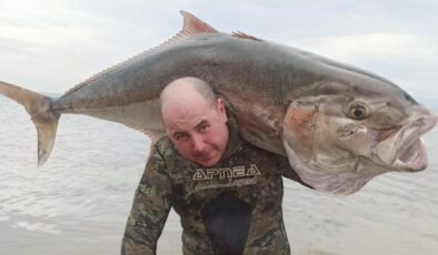 Çanakkale’de nefes kesen av: Zıpkın ile 63 kiloluk akya yakaladı