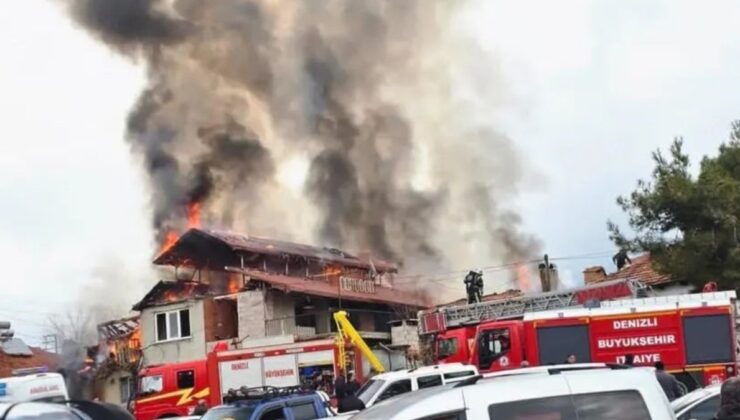 Denizli’de alevlerin sardığı 2 katlı ev korku dolu anlar yaşattı