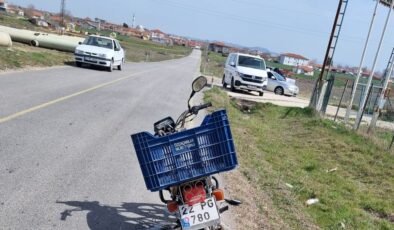 Edirne’de kaza geçiren motosikletin kasksız sürücüsü ağır yaralandı