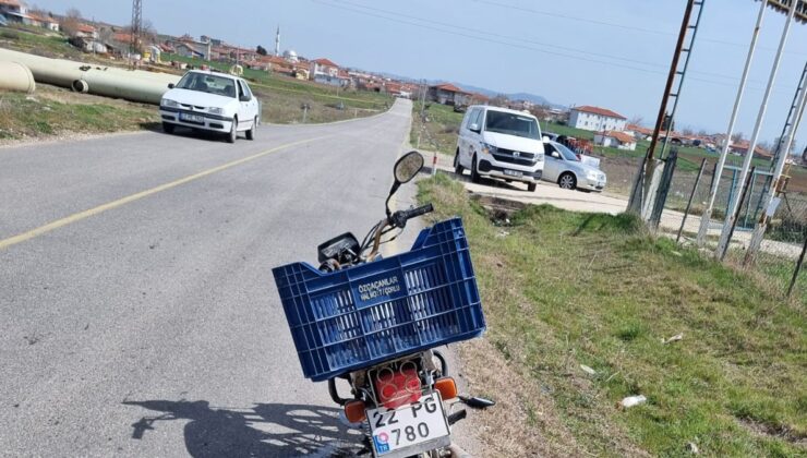 Edirne’de kaza geçiren motosikletin kasksız sürücüsü ağır yaralandı