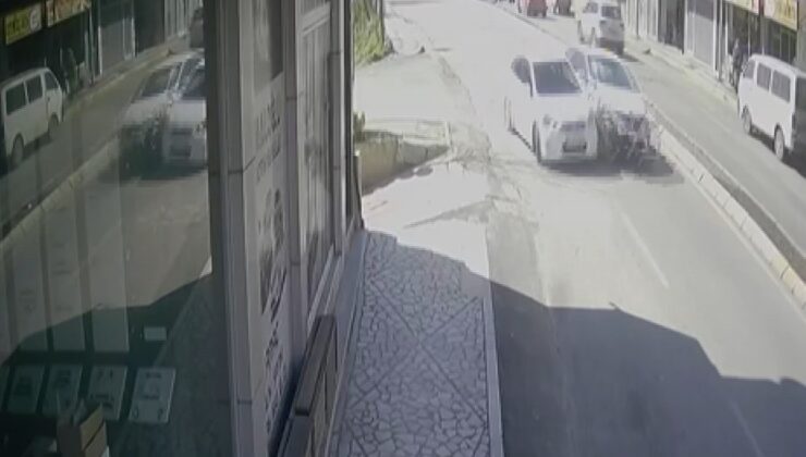 İstanbul’da kaza yapan otomobil iş yerine daldı