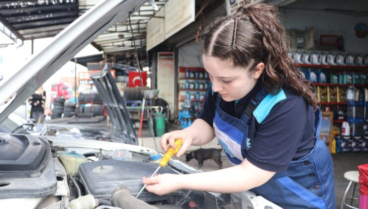 Kayseri’de genç Songül, motor ustalığına adım attı