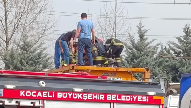 Kocaeli’de kimyasal tankerinin içine düşen şoför ağır yaralandı