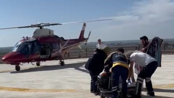Konya’da kalp krizi geçiren hasta için helikopter ambulans havalandı