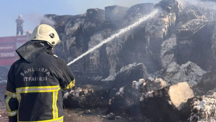 Şanlıurfa’da pamuk yüklü tırdan alevler yükseldi