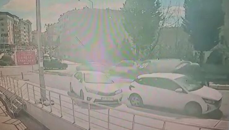 Tekirdağ’da otomobil, park halindeki 3 araca çarpıp yan yattı