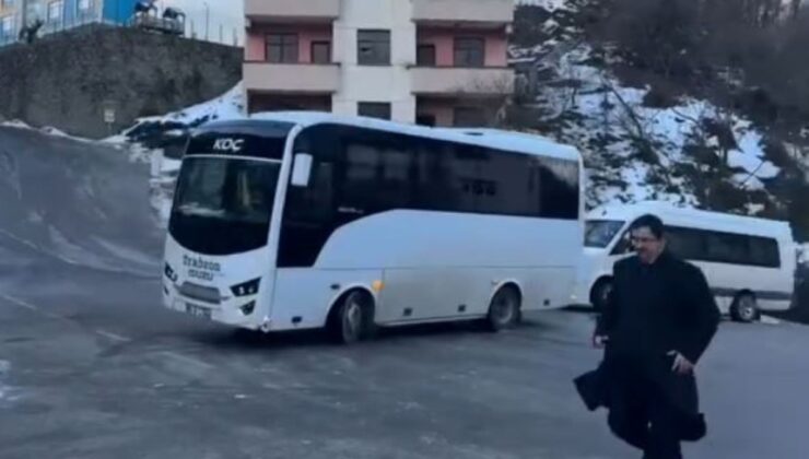 Trabzon’da yollar buz pistine döndü
