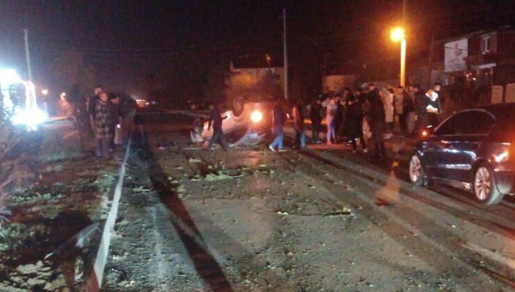 Zonguldak’ta kediye çarpmamak için manevra yapınca taklalar attı