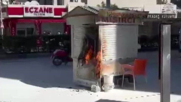 Antalya’da tüplü seyyar mısır arabası yandı