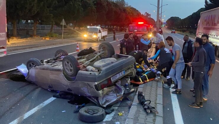 Aydın’da taklalar atan araç ters döndü: 3 yaralı