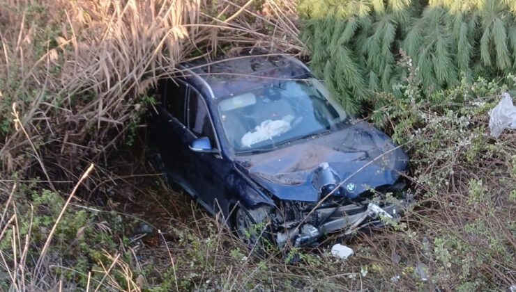 Balıkesir’de otomobil şarampole uçtu: 4 yaralı