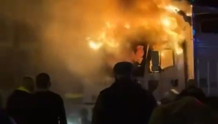 Bursa’da babasıyla tartışıp kullandığı kamyonu ateşe verdi