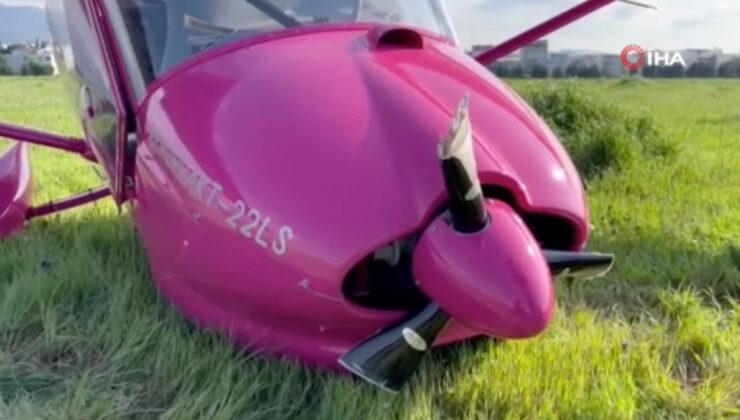 Bursa’da eğitim uçağının iniş takımları kırıldı
