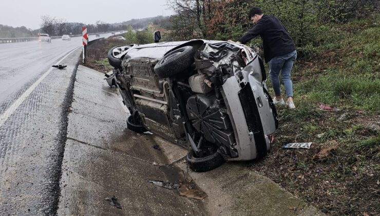 Bursa’da otomobil su kanalına düştü: 2 yaralı