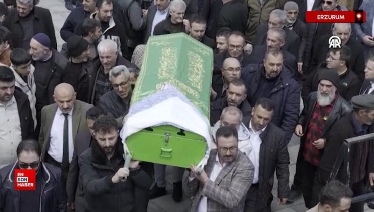 Erzurum’da eşi tarafından boğularak öldürülen kadının cenazesi defnedildi