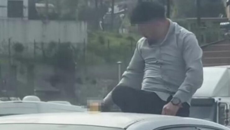 Hatay’da üstü açık aracın üzerinde alkol tüketti