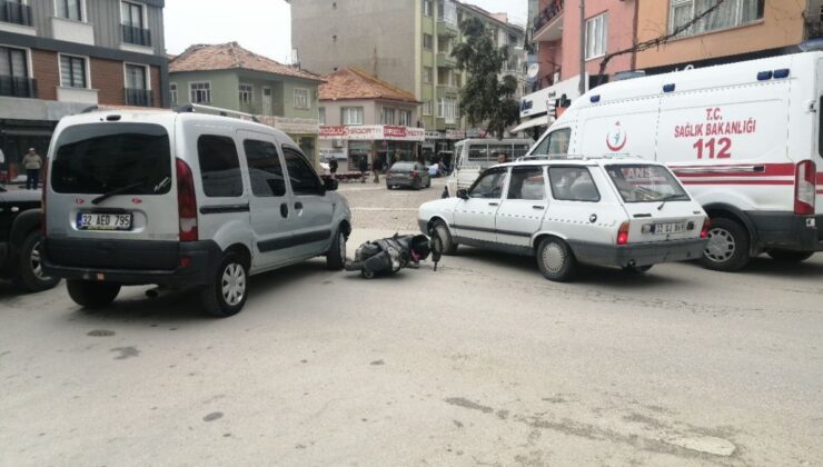 Isparta’daki kazada motosiklet sürücüsü yola savruldu