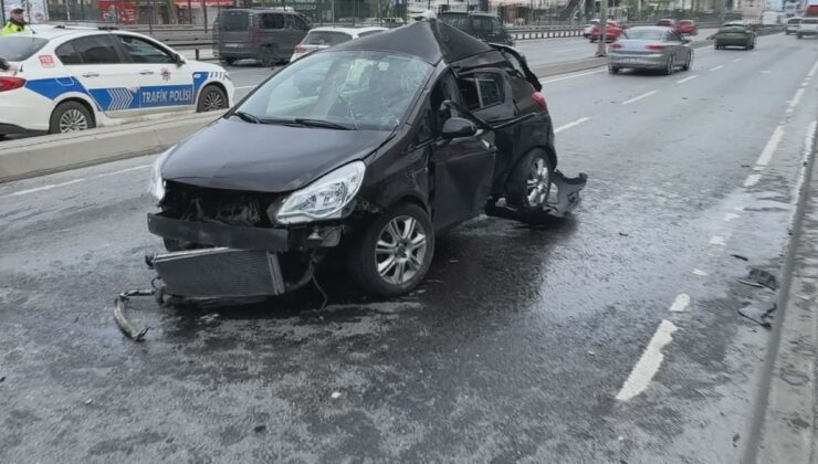 İstanbul’da 2 kişinin yaralandığı kaza kamerada
