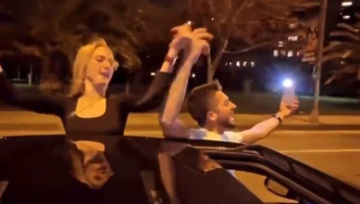 İstanbul’da camından sarktığı otomobili ayağıyla kontrol etti