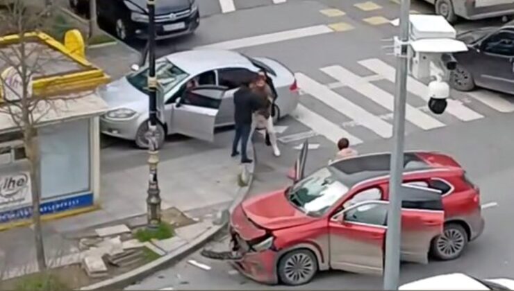 İstanbul’da kaza yapan sürücü diğer aracın sürücüne saldırmaya çalıştı