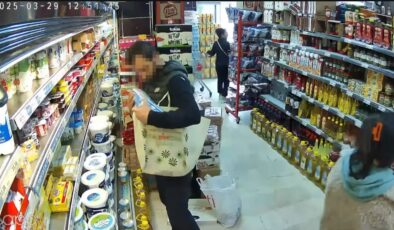 İstanbul’da markette hırsızlık kamerada