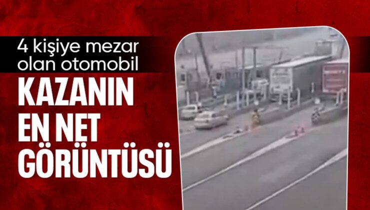 İstanbul’da otomobil tırın altına girdi: Kaza anı kamerada