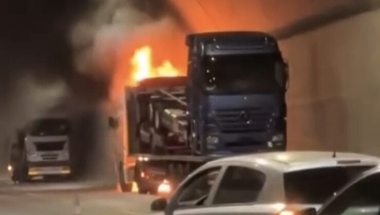 İstanbul’da Sabiha Gökçen Havalimanı Tüneli’nde tır yangını