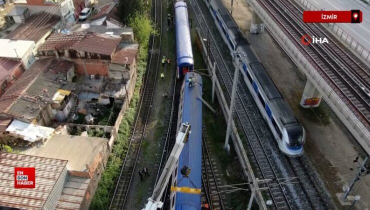 İzmir’de bir vagon bakım sırasında raydan çıktı