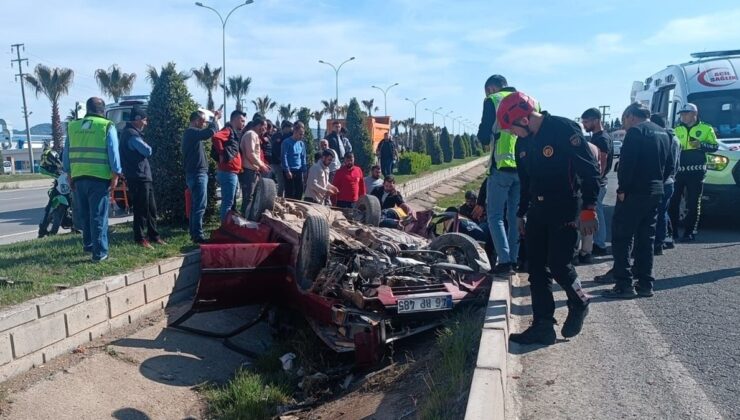 Kahramanmaraş’taki kazada iki otomobil çarpıştı