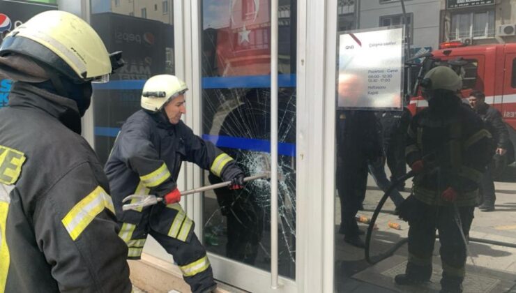 Karaman’da banka şubesinde yangın