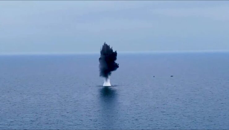 Kefken açıklarında bulunan mayın imha edildi