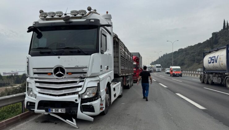 Kocaeli’de 4 tır çarpıştı: 1 yaralı