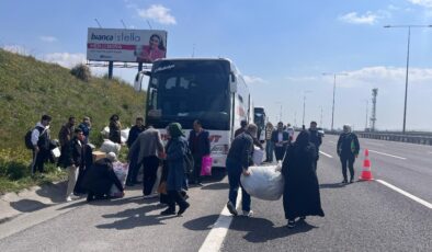 Kuzey Marmara Otoyolu’nda yolcu otobüsünde yangın