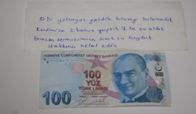 Tokat’ta kahve içtikleri dükkana helallik notu ve 100 lira bıraktılar