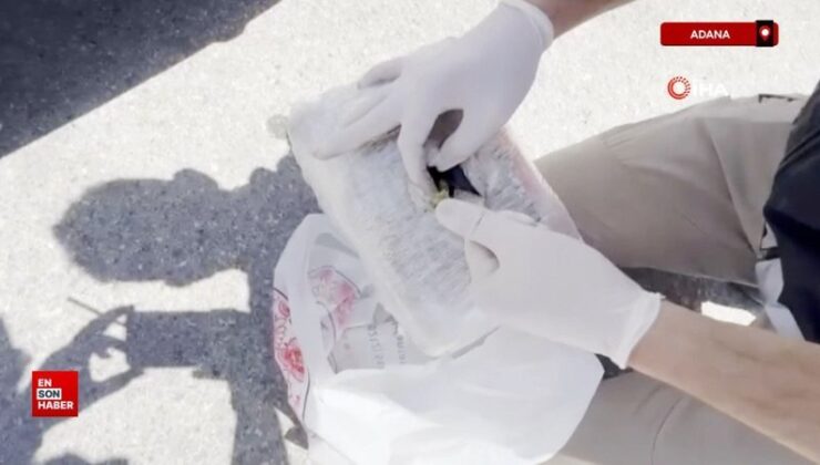 Adana’da yedek lastiğe gizlenen esrar, uygulamada ortaya çıktı