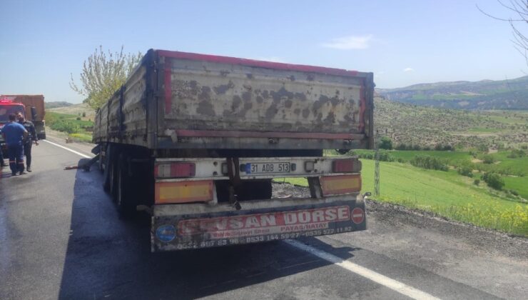Adıyaman’da seyir halindeki tırda yangın