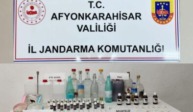 Afyonkarahisar’da sahte alkol üretip satan şahıs yakalandı