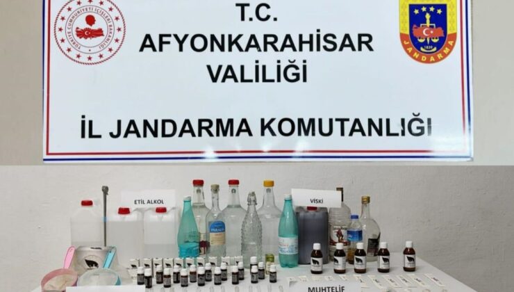 Afyonkarahisar’da sahte alkol üretip satan şahıs yakalandı